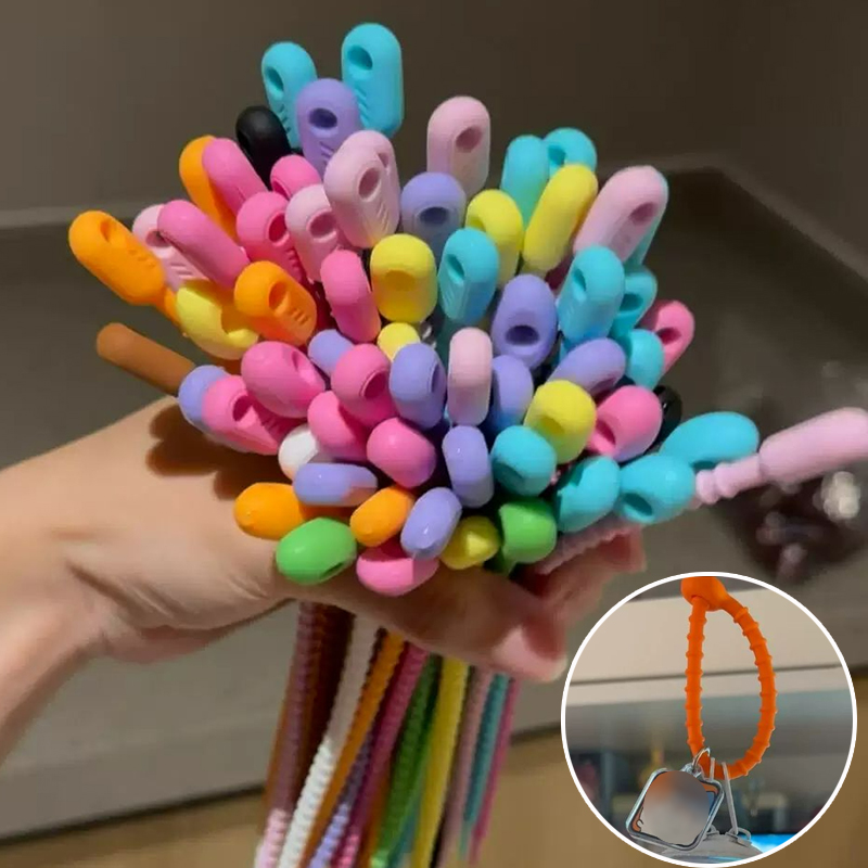 Gear Tie Reusable - 200 قطعة/مجموعة روابط سيليكون قابلة لإعادة