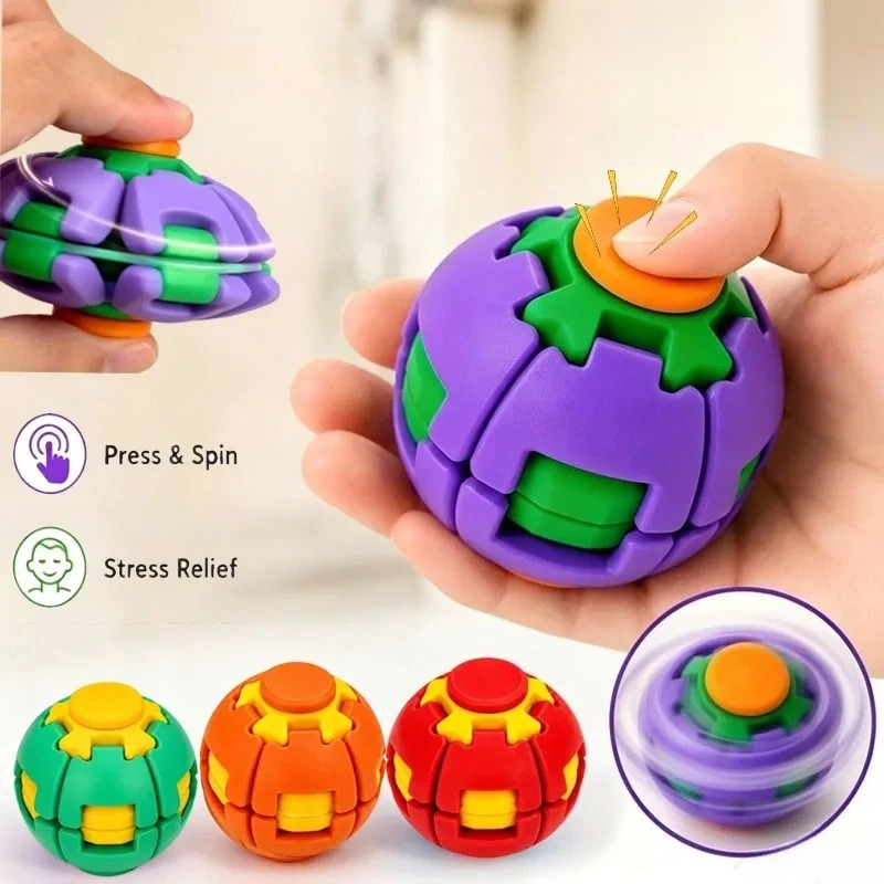 Fidget Spinner Bearing - كرة فيدجت سبينر للضغط والدوران، لعبة