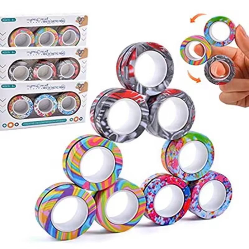 3 قطعة خواتم مغناطيسية الإصبع  - مراجعة Fidget Spinner Bearing وسعره