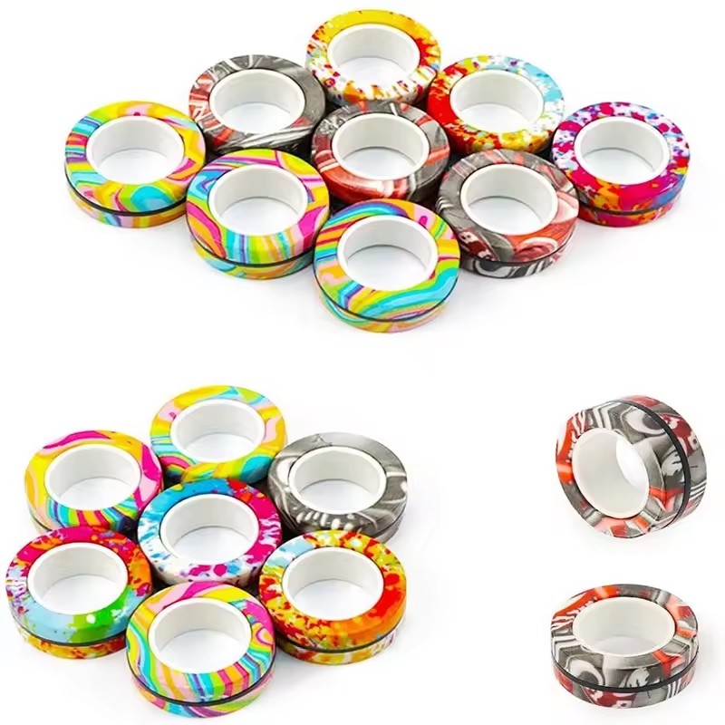 3 قطعة خواتم مغناطيسية الإصبع  - مراجعة Fidget Spinner Bearing وسعره