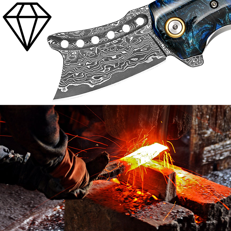 سكين جيب يدوي الصنع من فولاذ د - مراجعة Edc Carry Pocket Knife وسعره
