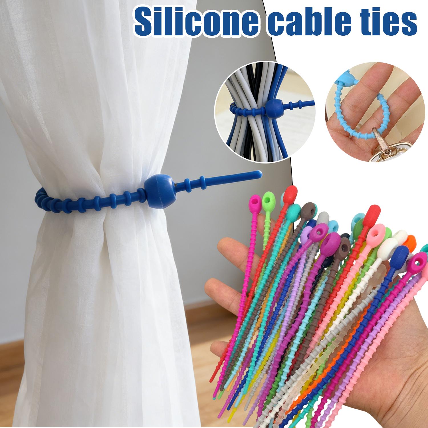 200 قطعة/مجموعة روابط سيليكون  - مراجعة Gear Tie Reusable وسعره