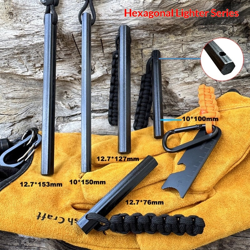 عصا صوان ماغنيسيوم سداسية الشك - مراجعة Ferro Rod Striker وسعره