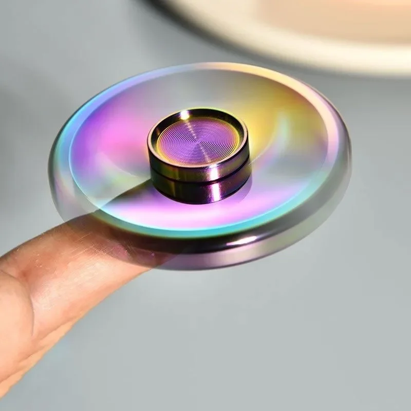 سبينر معدني فاخر بألوان قوس قز - مراجعة Fidget Spinner Bearing وسعره