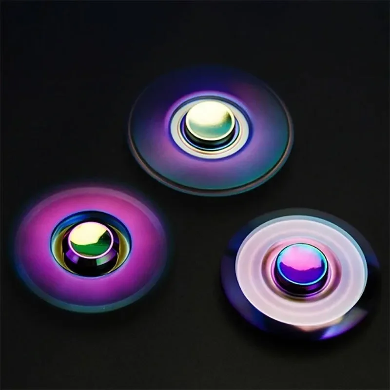 سبينر معدني فاخر بألوان قوس قز - مراجعة Fidget Spinner Bearing وسعره